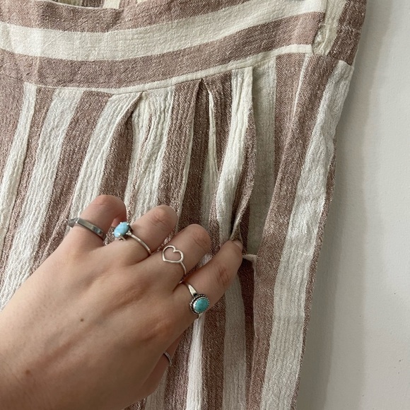 Misa Los Angeles Revolve Striped Tan and White Wide-Leg Pants - Picture 2 of 8